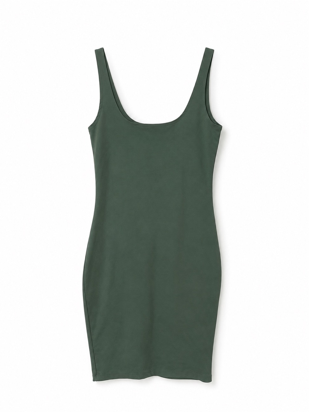 Cotton On Dark Green Scoop Neck Midi Dress